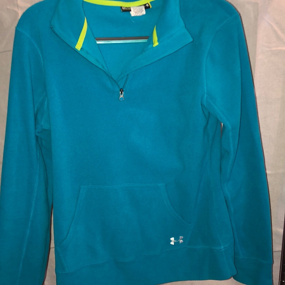 Teal blue under armor fleece pullover